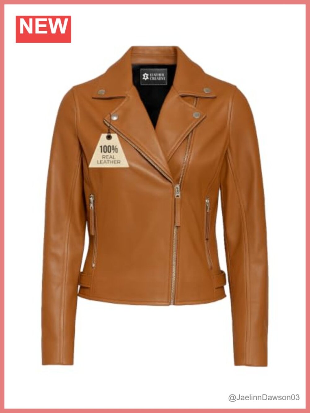 Genuine Lambskin Leather Jacket Women Cropped Biker Moto Coat Belt Zip